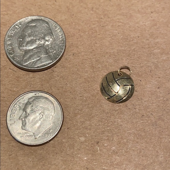 Gold Volleyball Charm / Pendant - Picture 3 of 3